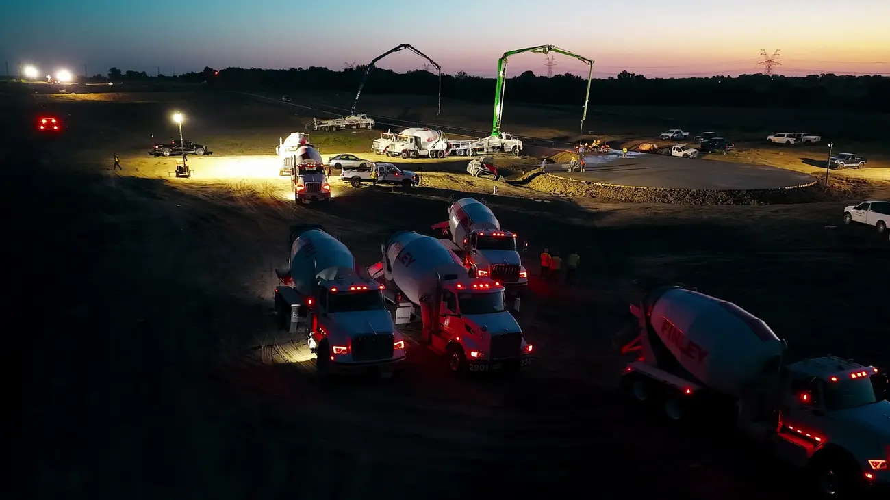 SteelRoot Concrete commercial — An overnight pour, from dark to sunrise